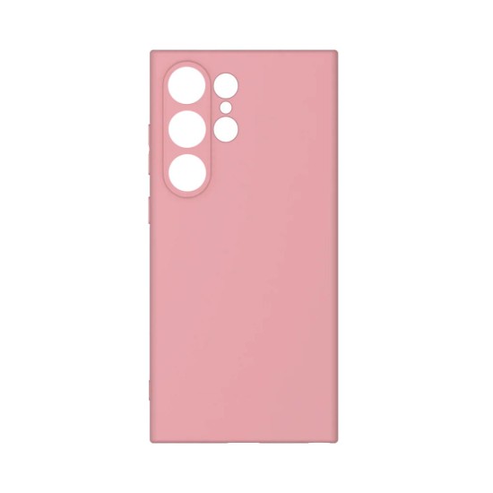 Capa de Silicone com Moldura de Câmera para Samsung Galaxy S24 Ultra Rosa